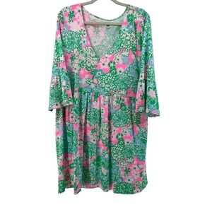 Lilly Pulitzer Pink and Green Floral Dress